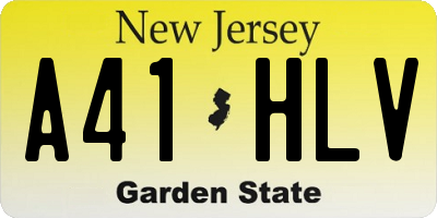 NJ license plate A41HLV