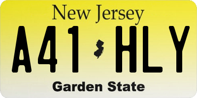 NJ license plate A41HLY