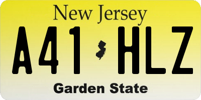 NJ license plate A41HLZ