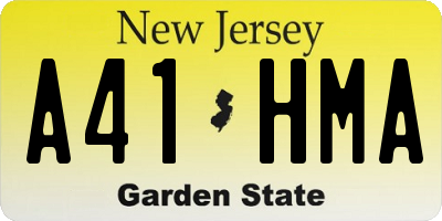 NJ license plate A41HMA
