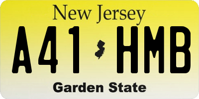 NJ license plate A41HMB