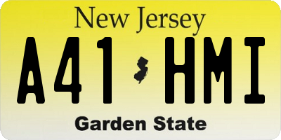 NJ license plate A41HMI