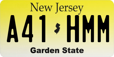 NJ license plate A41HMM