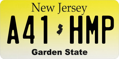 NJ license plate A41HMP