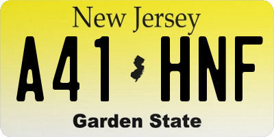 NJ license plate A41HNF