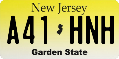 NJ license plate A41HNH