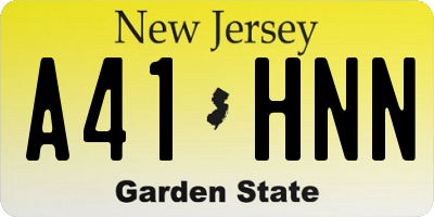 NJ license plate A41HNN