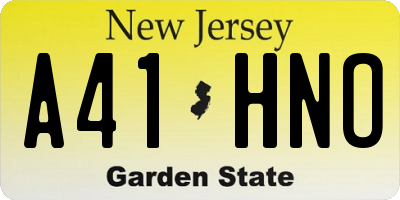 NJ license plate A41HNO