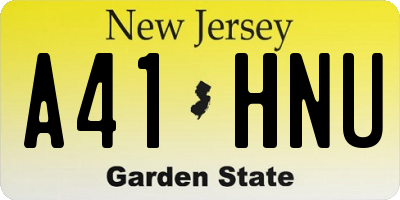 NJ license plate A41HNU
