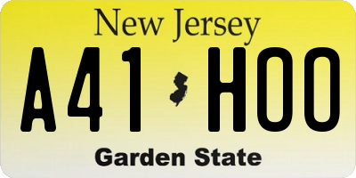 NJ license plate A41HOO