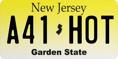 NJ license plate A41HOT