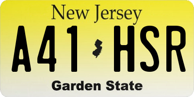NJ license plate A41HSR