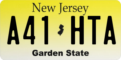 NJ license plate A41HTA