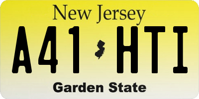 NJ license plate A41HTI