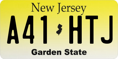 NJ license plate A41HTJ