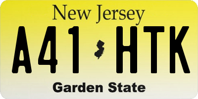 NJ license plate A41HTK