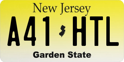 NJ license plate A41HTL