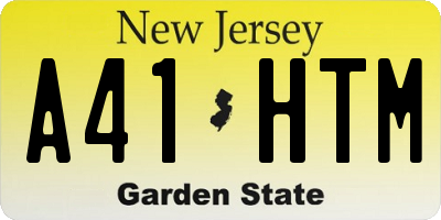 NJ license plate A41HTM