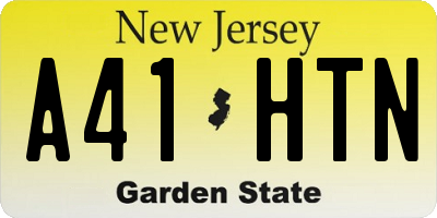NJ license plate A41HTN
