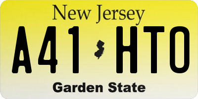 NJ license plate A41HTO