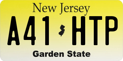 NJ license plate A41HTP