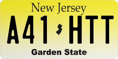 NJ license plate A41HTT