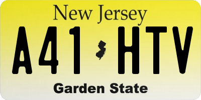 NJ license plate A41HTV