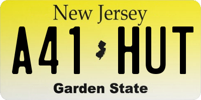NJ license plate A41HUT