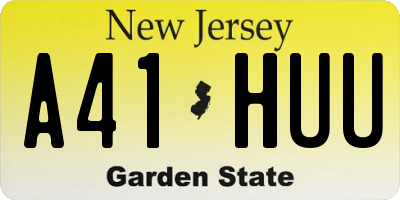 NJ license plate A41HUU