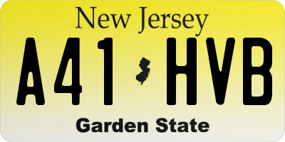 NJ license plate A41HVB