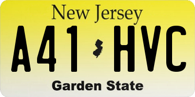 NJ license plate A41HVC