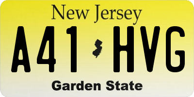 NJ license plate A41HVG