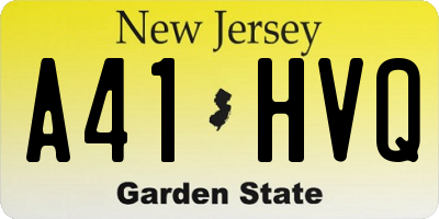 NJ license plate A41HVQ
