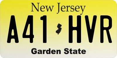 NJ license plate A41HVR