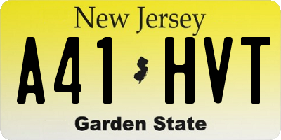 NJ license plate A41HVT