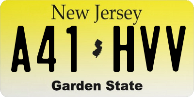 NJ license plate A41HVV