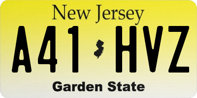 NJ license plate A41HVZ