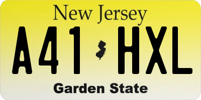NJ license plate A41HXL