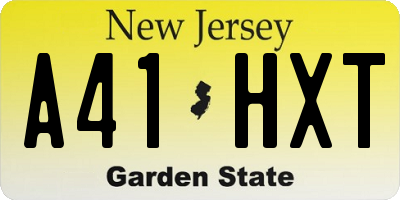 NJ license plate A41HXT