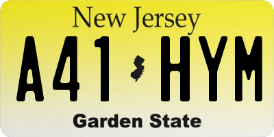 NJ license plate A41HYM