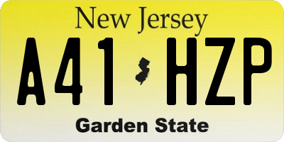 NJ license plate A41HZP