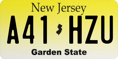 NJ license plate A41HZU