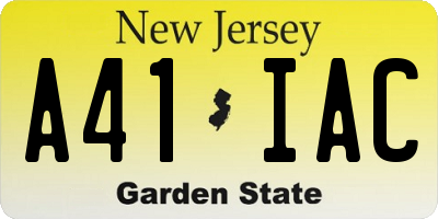 NJ license plate A41IAC