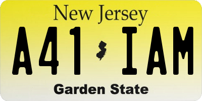 NJ license plate A41IAM