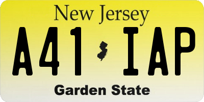 NJ license plate A41IAP