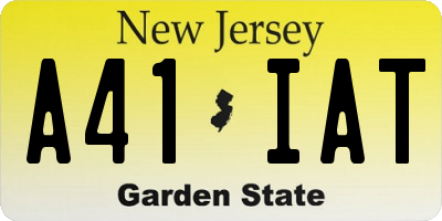 NJ license plate A41IAT