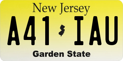 NJ license plate A41IAU