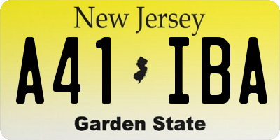 NJ license plate A41IBA