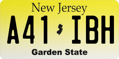 NJ license plate A41IBH