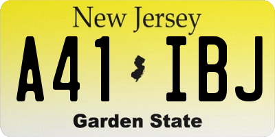 NJ license plate A41IBJ